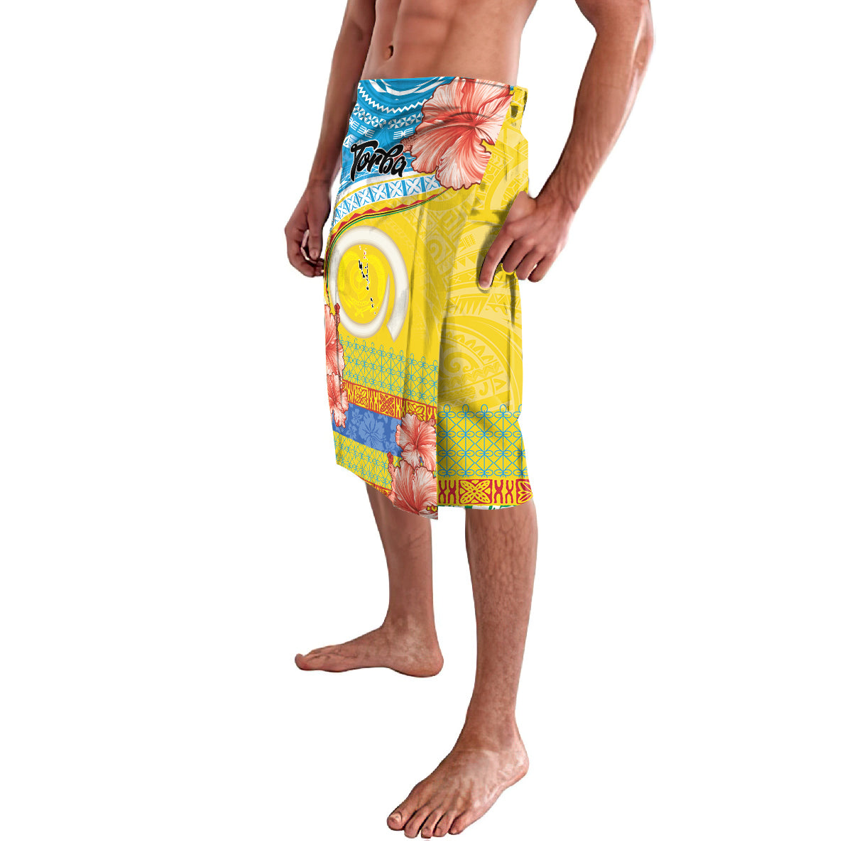 Torba Vanuatu Lavalava Hibiscus Sand Drawing with Pacific Pattern LT9 - Polynesian Pride