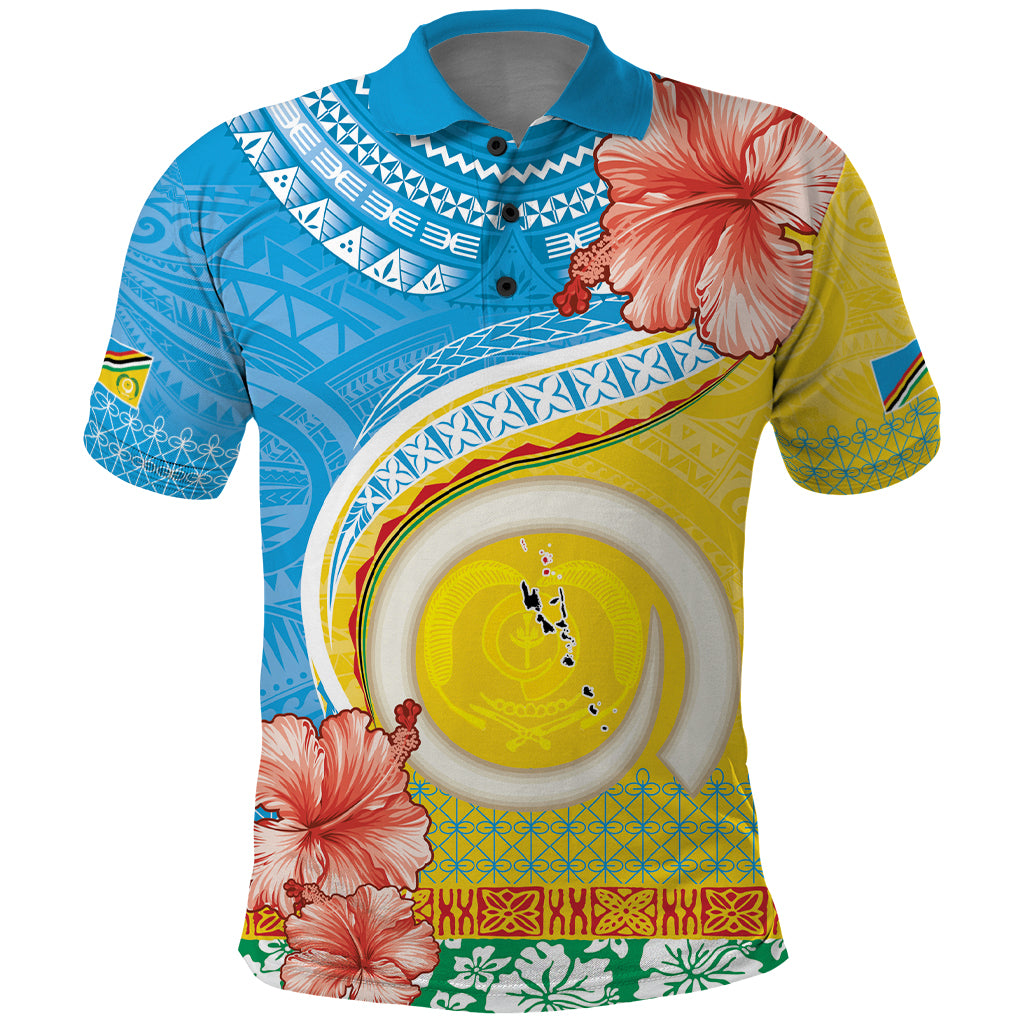 Torba Vanuatu Polo Shirt Hibiscus Sand Drawing with Pacific Pattern