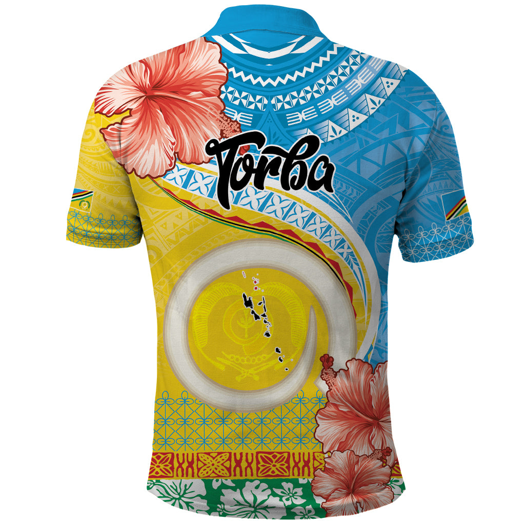 Torba Vanuatu Polo Shirt Hibiscus Sand Drawing with Pacific Pattern