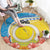 Torba Vanuatu Round Carpet Hibiscus Sand Drawing with Pacific Pattern