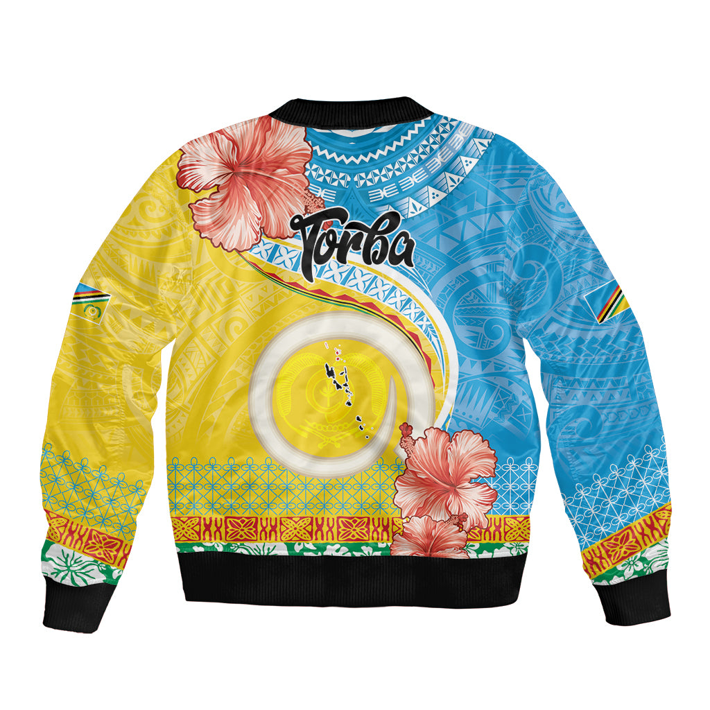 Torba Vanuatu Sleeve Zip Bomber Jacket Hibiscus Sand Drawing with Pacific Pattern LT9 - Polynesian Pride