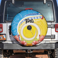 Torba Vanuatu Spare Tire Cover Hibiscus Sand Drawing with Pacific Pattern LT9 Green Gold - Polynesian Pride