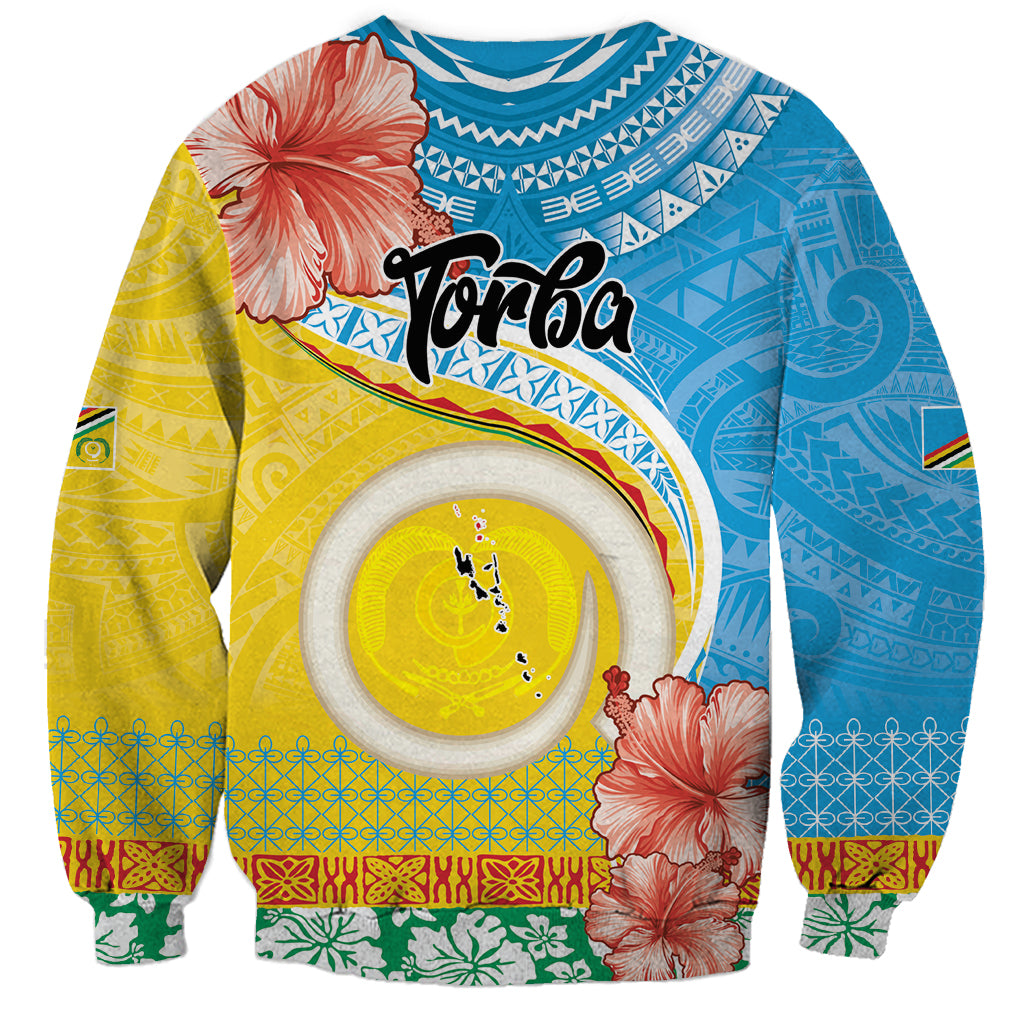 Torba Vanuatu Sweatshirt Hibiscus Sand Drawing with Pacific Pattern LT9 - Polynesian Pride