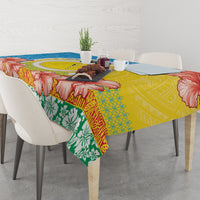 Torba Vanuatu Tablecloth Hibiscus Sand Drawing with Pacific Pattern LT9 - Polynesian Pride