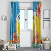 Torba Vanuatu Window Curtain Hibiscus Sand Drawing with Pacific Pattern LT9 - Polynesian Pride