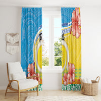 Torba Vanuatu Window Curtain Hibiscus Sand Drawing with Pacific Pattern LT9 - Polynesian Pride