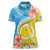 Torba Vanuatu Women Polo Shirt Hibiscus Sand Drawing with Pacific Pattern