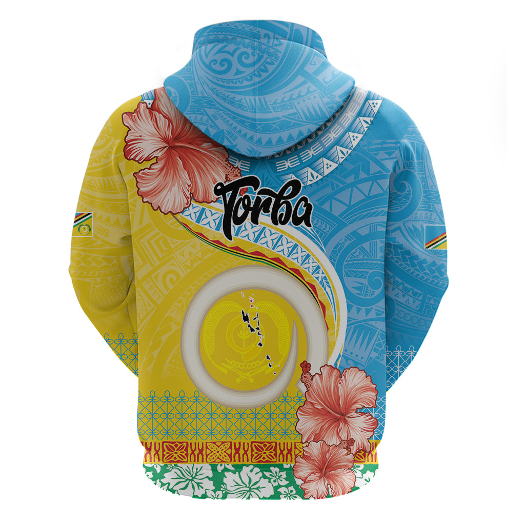 Torba Vanuatu Zip Hoodie Hibiscus Sand Drawing with Pacific Pattern