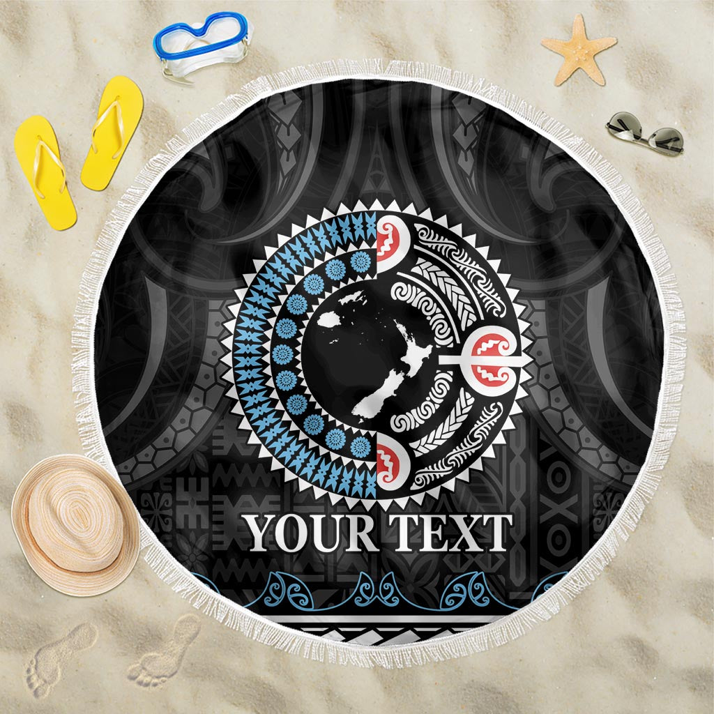 Custom Fiji and New Zealand Beach Blanket Maori Fern Mix Tapa Tribal Unique