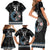 Custom Fiji and New Zealand Family Matching Short Sleeve Bodycon Dress and Hawaiian Shirt Maori Fern Mix Tapa Tribal Unique