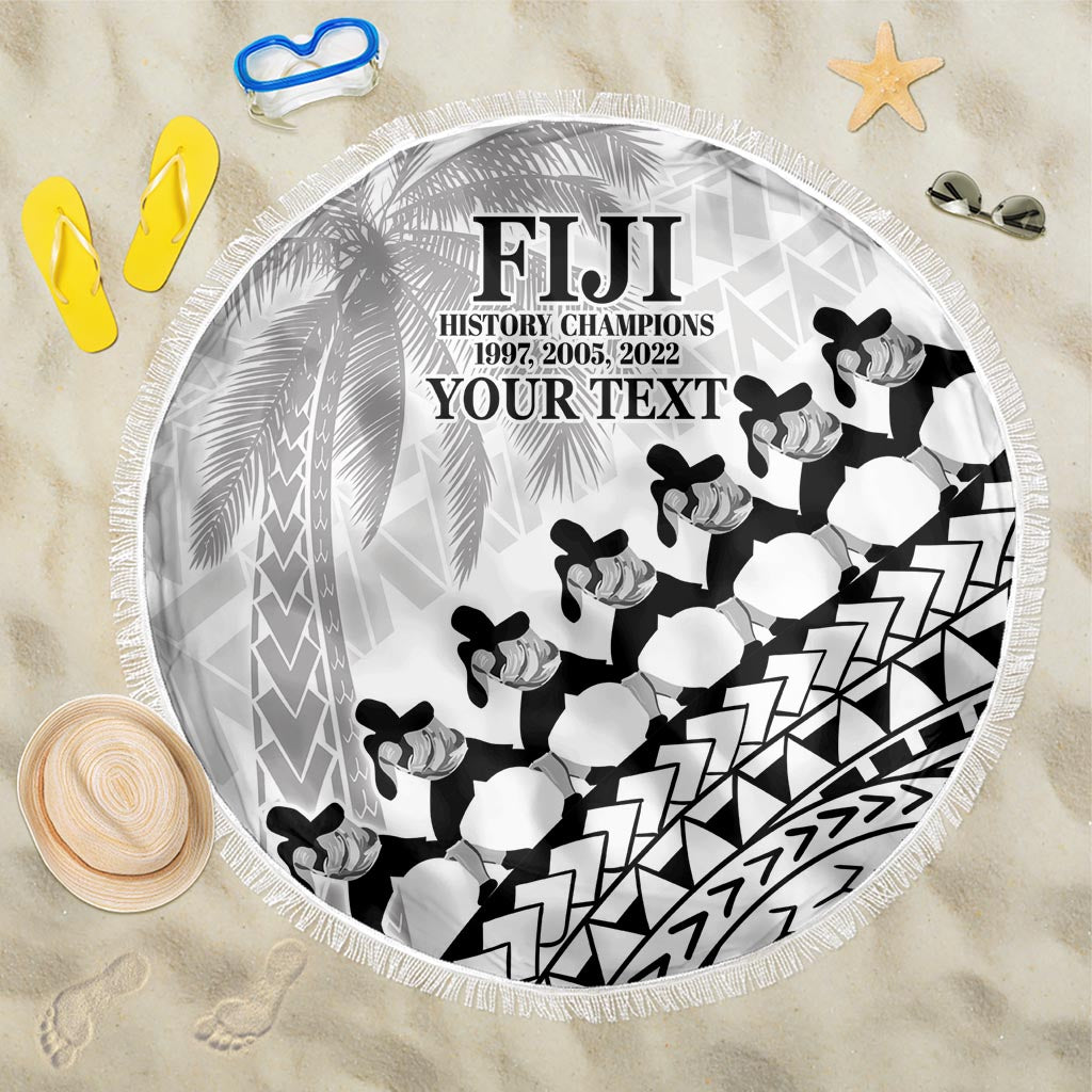 Custom Fiji Rugby Cibi Dance Beach Blanket Create History World Cup Sevens