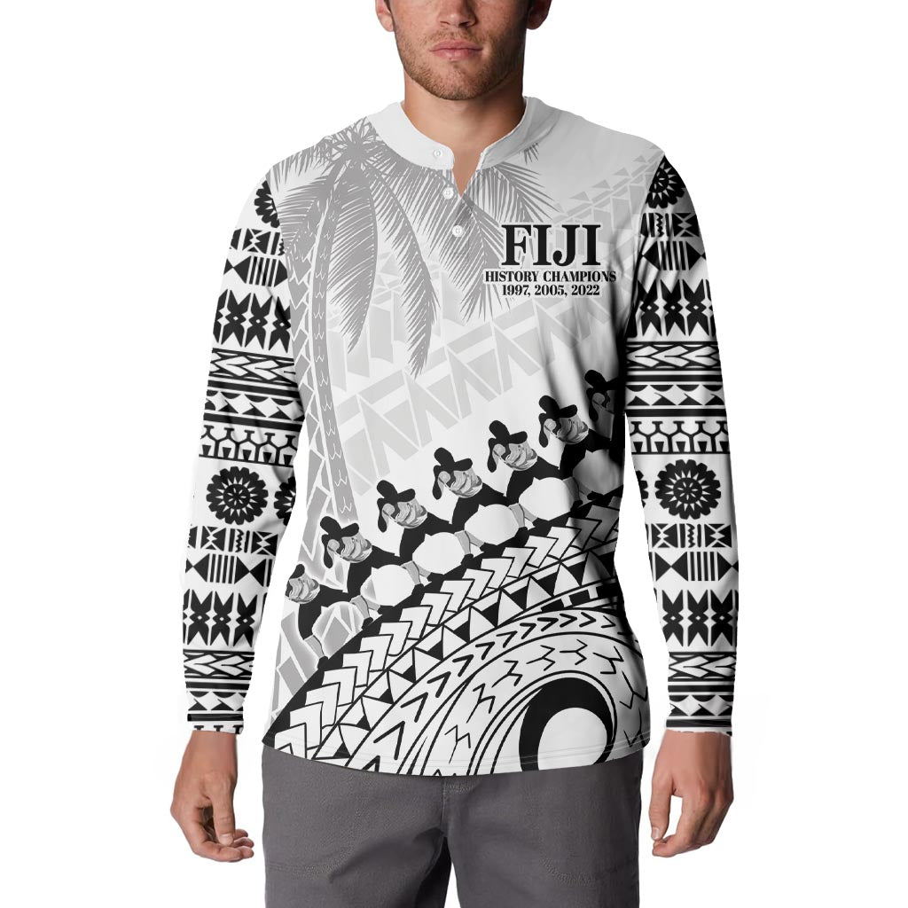 Custom Fiji Rugby Cibi Dance Button Sweatshirt Create History World Cup Sevens