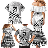 Custom Fiji Rugby Cibi Dance Family Matching Mermaid Dress and Hawaiian Shirt Create History World Cup Sevens