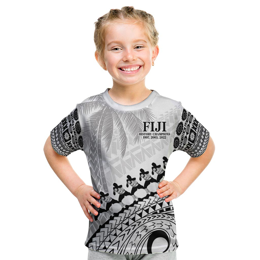 Custom Fiji Rugby Cibi Dance Kid T Shirt Create History World Cup Sevens