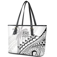 Custom Fiji Rugby Cibi Dance Leather Tote Bag Create History World Cup Sevens