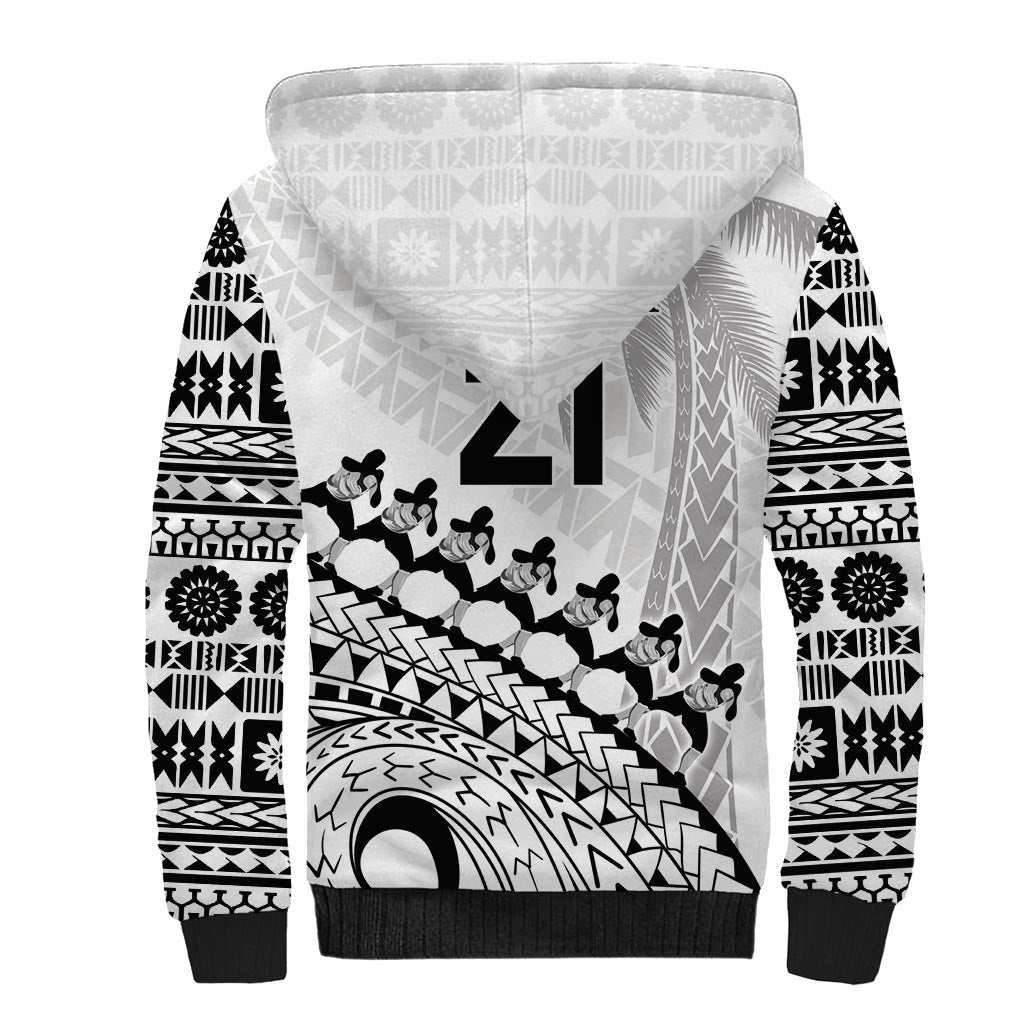 Custom Fiji Rugby Cibi Dance Sherpa Hoodie Create History World Cup Sevens