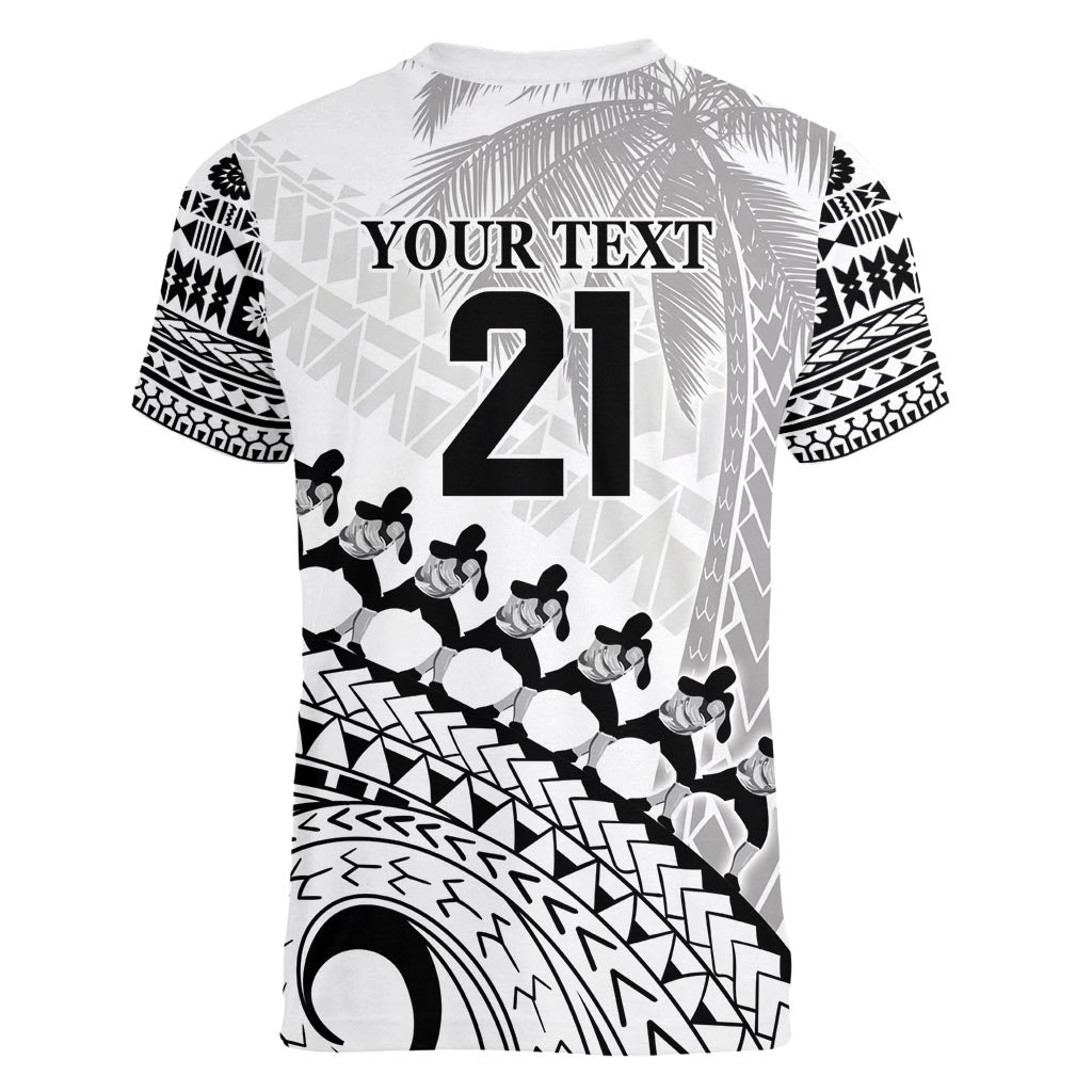 Custom Fiji Rugby Cibi Dance Women V-Neck T-Shirt Create History World Cup Sevens