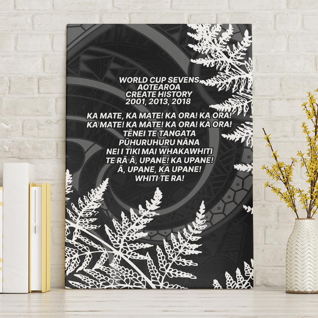 New Zealand Black Fern 7s Canvas Wall Art History World Cup Sevens LT9 Without Frame Black - Polynesian Pride