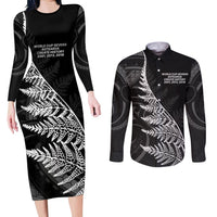 New Zealand Black Fern 7s Couples Matching Long Sleeve Bodycon Dress and Long Sleeve Button Shirt History World Cup Sevens