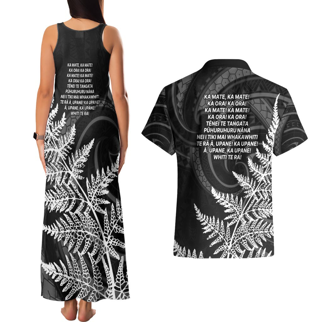 New Zealand Black Fern 7s Couples Matching Tank Maxi Dress and Hawaiian Shirt History World Cup Sevens