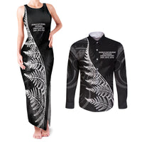 New Zealand Black Fern 7s Couples Matching Tank Maxi Dress and Long Sleeve Button Shirt History World Cup Sevens