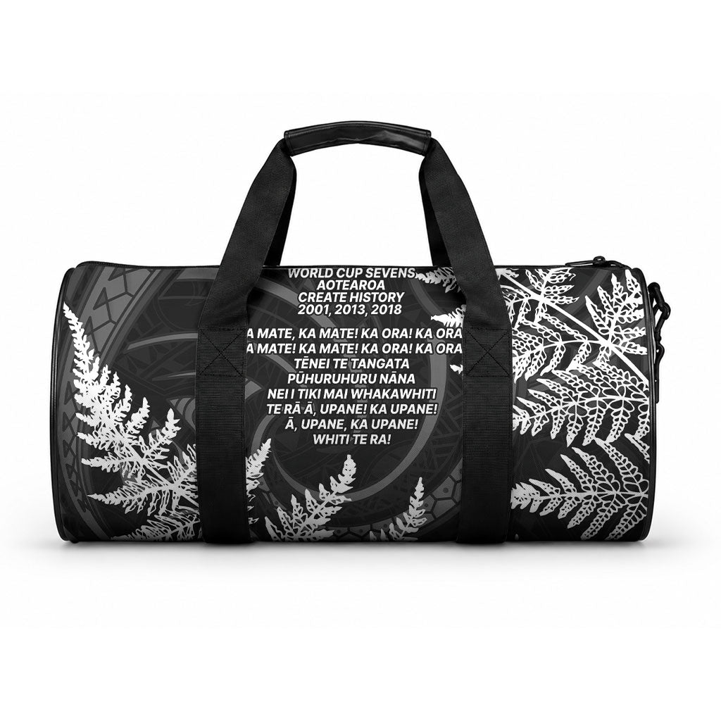 New Zealand Black Fern 7s Duffle Bag History World Cup Sevens LT9 One size Black - Polynesian Pride
