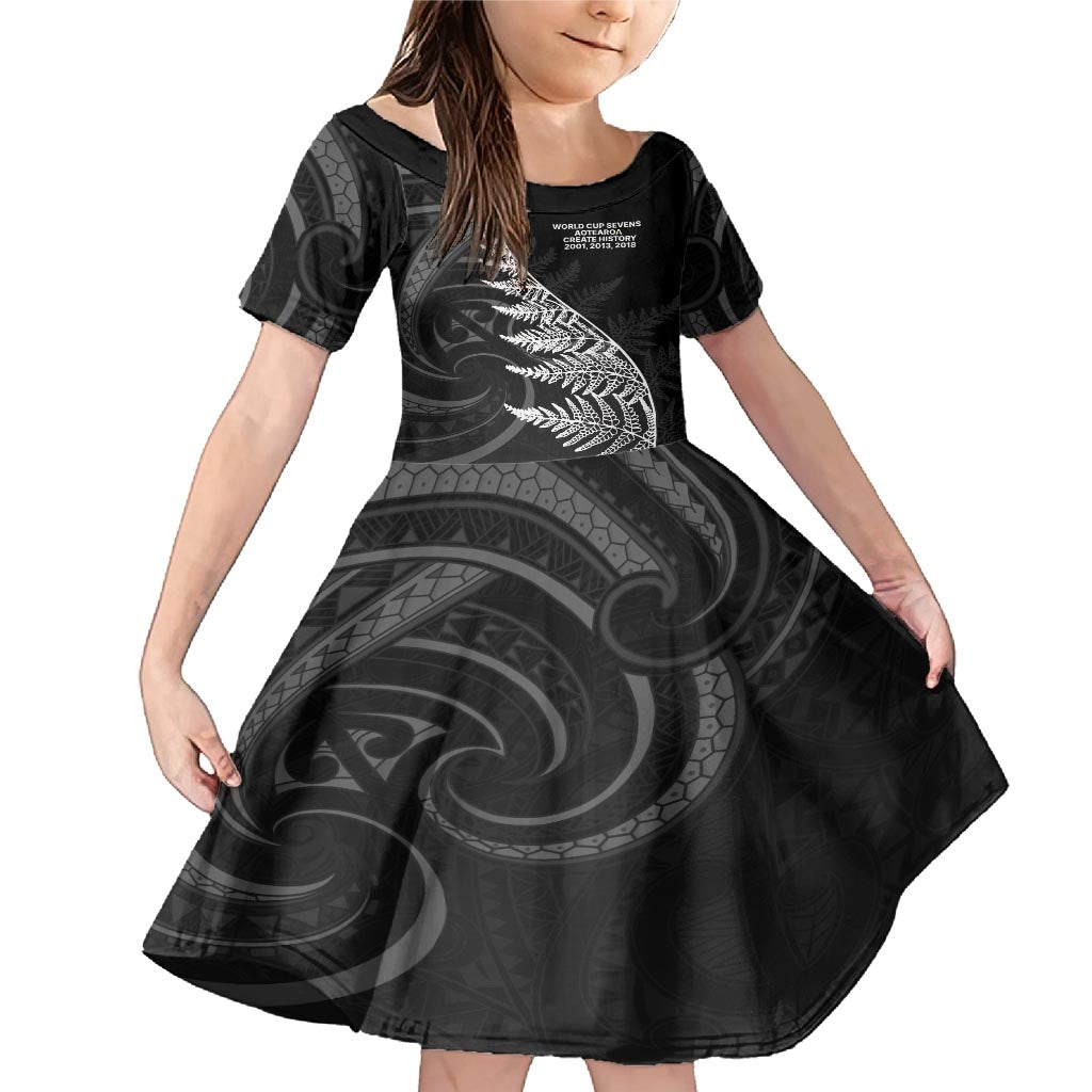New Zealand Black Fern 7s Family Matching Mermaid Dress and Hawaiian Shirt History World Cup Sevens