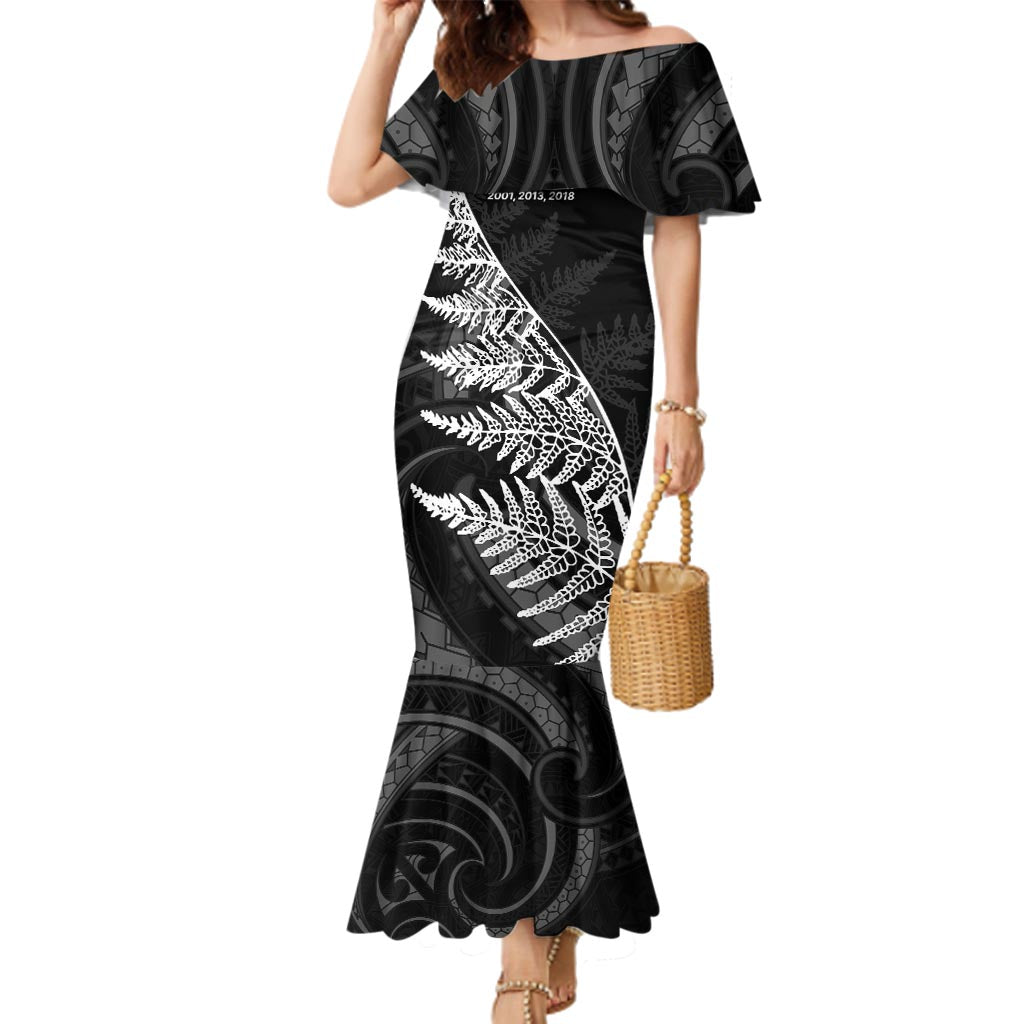 New Zealand Black Fern 7s Family Matching Mermaid Dress and Hawaiian Shirt History World Cup Sevens