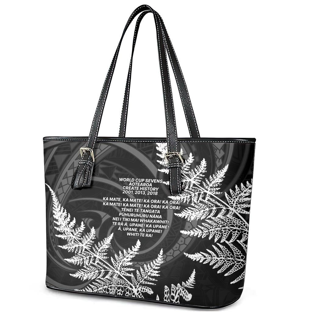 New Zealand Black Fern 7s Leather Tote Bag History World Cup Sevens LT9 - Polynesian Pride