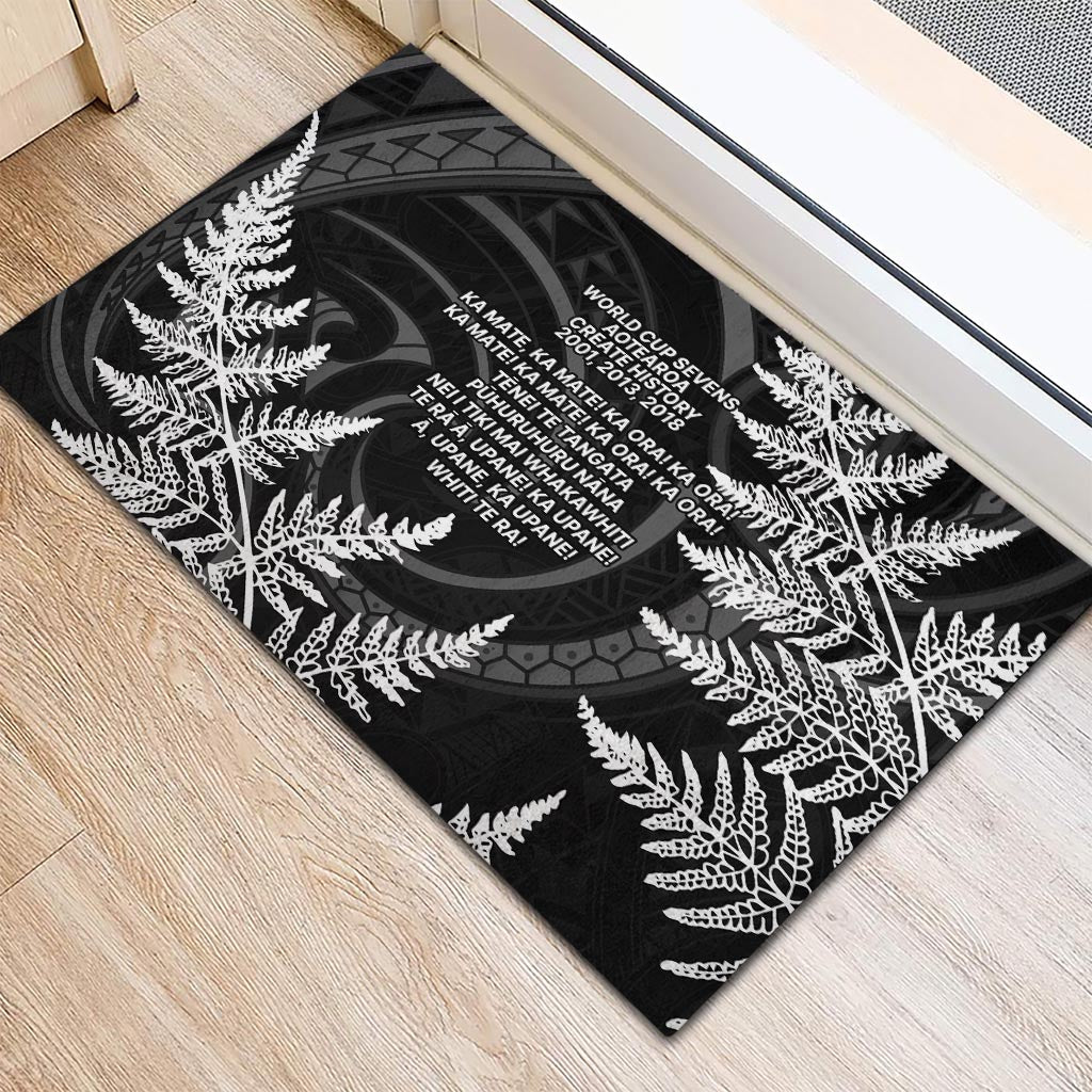 New Zealand Black Fern 7s Rubber Doormat History World Cup Sevens LT9 - Polynesian Pride