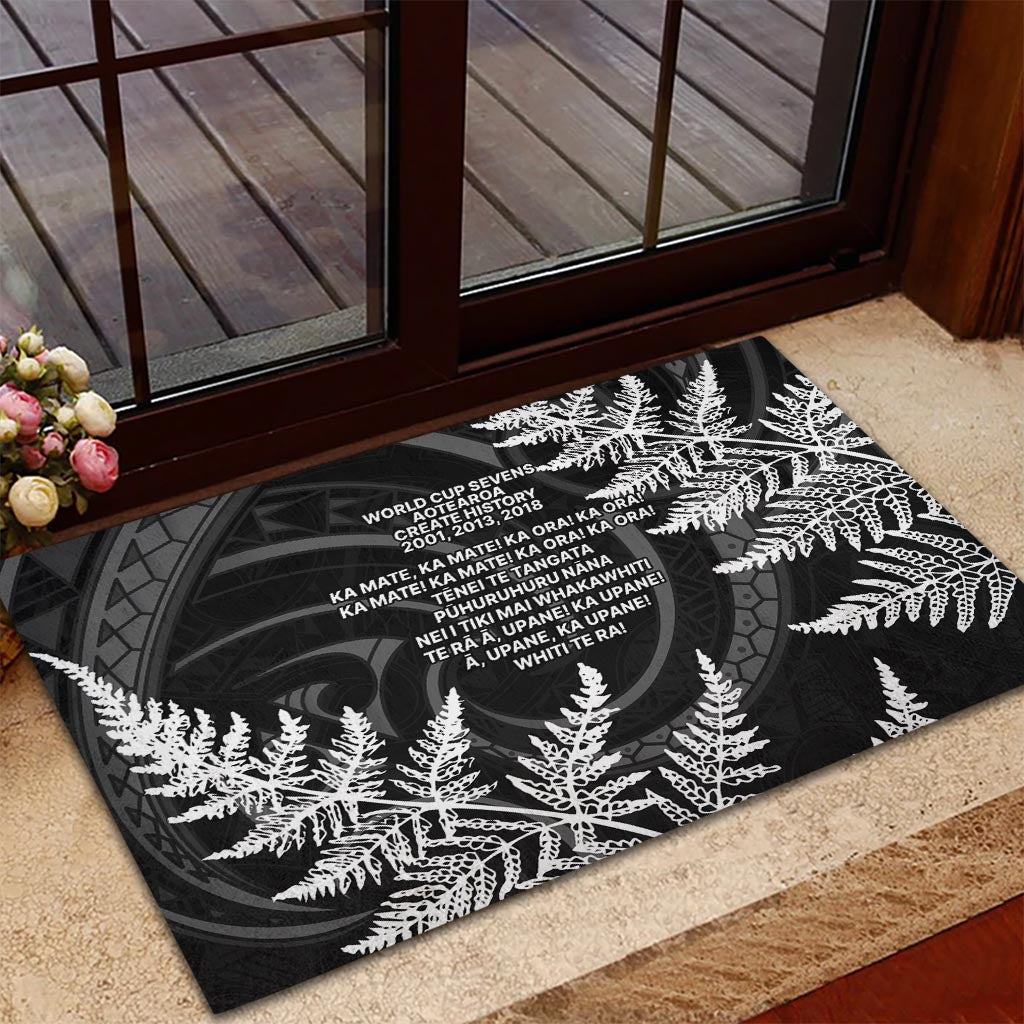 New Zealand Black Fern 7s Rubber Doormat History World Cup Sevens LT9 - Polynesian Pride