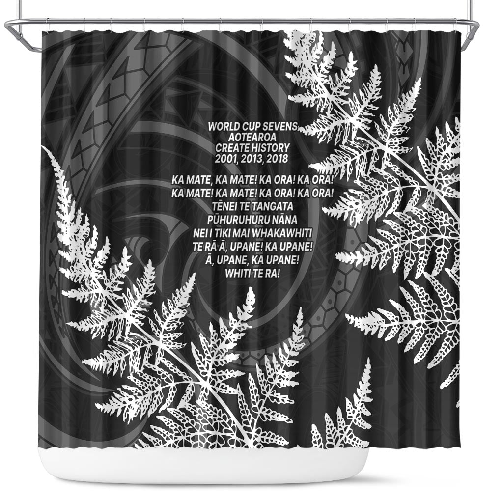 New Zealand Black Fern 7s Shower Curtain History World Cup Sevens