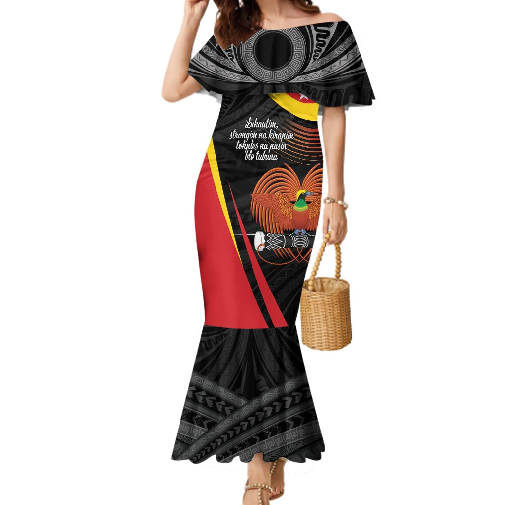 Personalised Papua Niugini Tok Pisin Wik Family Matching Mermaid Dress and Hawaiian Shirt