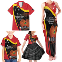 Personalised Papua Niugini Tok Pisin Wik Family Matching Tank Maxi Dress and Hawaiian Shirt