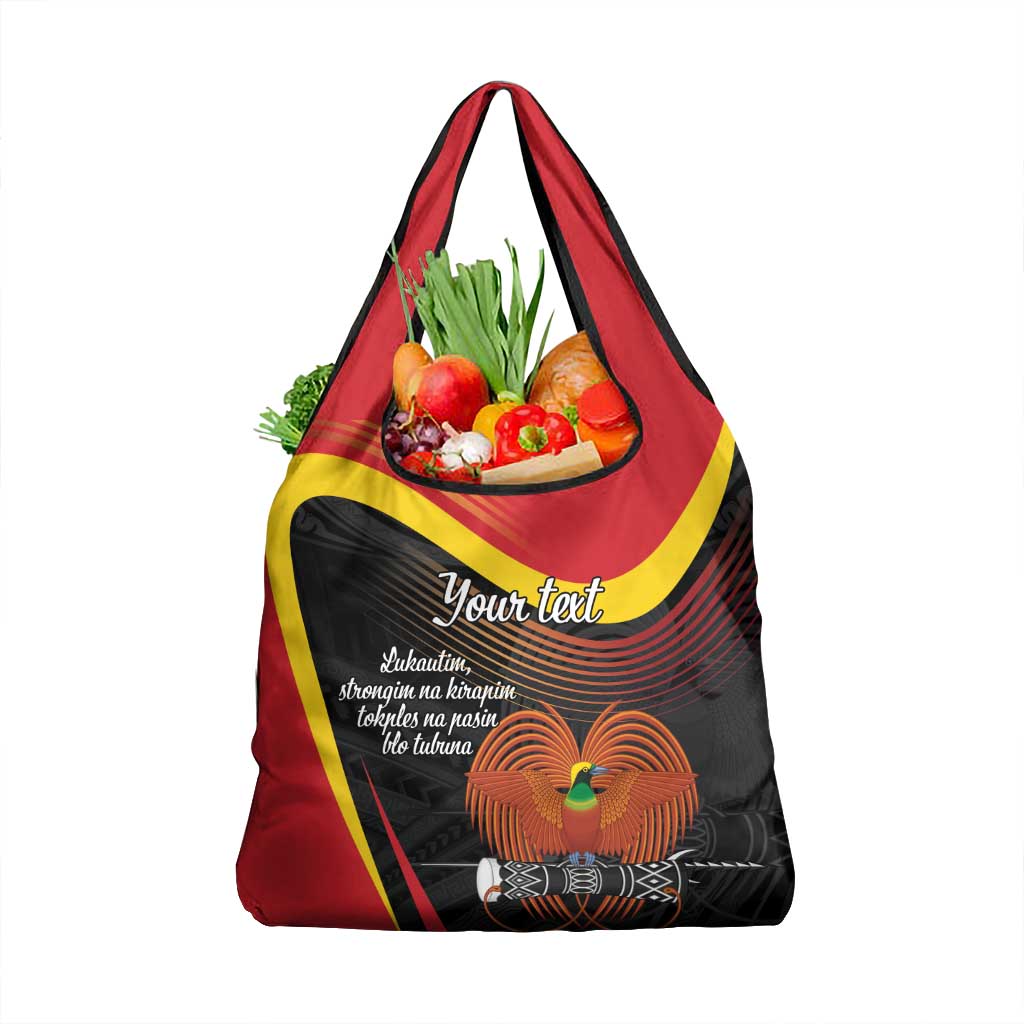Personalised Papua Niugini Tok Pisin Wik Grocery Bag LT9 1-pack One Size Red - Polynesian Pride
