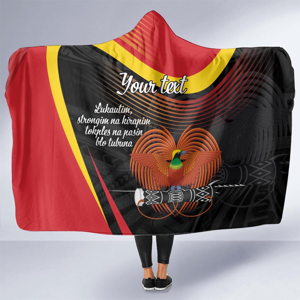 Personalised Papua Niugini Tok Pisin Wik Hooded Blanket LT9 One Size Red - Polynesian Pride