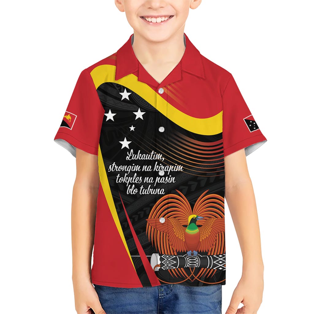 Personalised Papua Niugini Tok Pisin Wik Kid Hawaiian Shirt