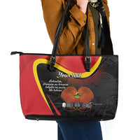 Personalised Papua Niugini Tok Pisin Wik Leather Tote Bag LT9 - Polynesian Pride