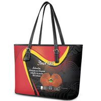 Personalised Papua Niugini Tok Pisin Wik Leather Tote Bag LT9 - Polynesian Pride