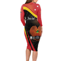 Personalised Papua Niugini Tok Pisin Wik Long Sleeve Bodycon Dress