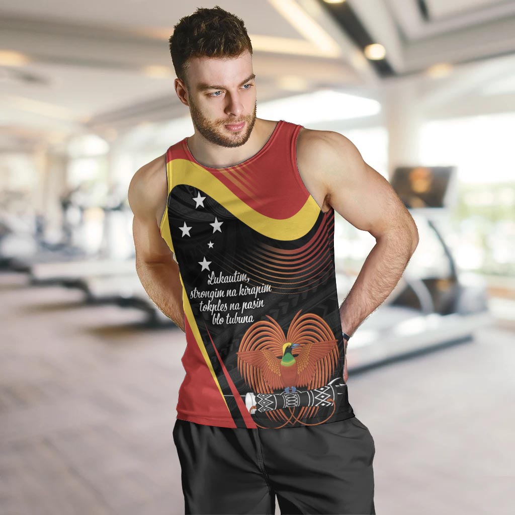 Personalised Papua Niugini Tok Pisin Wik Men Tank Top LT9 Red - Polynesian Pride