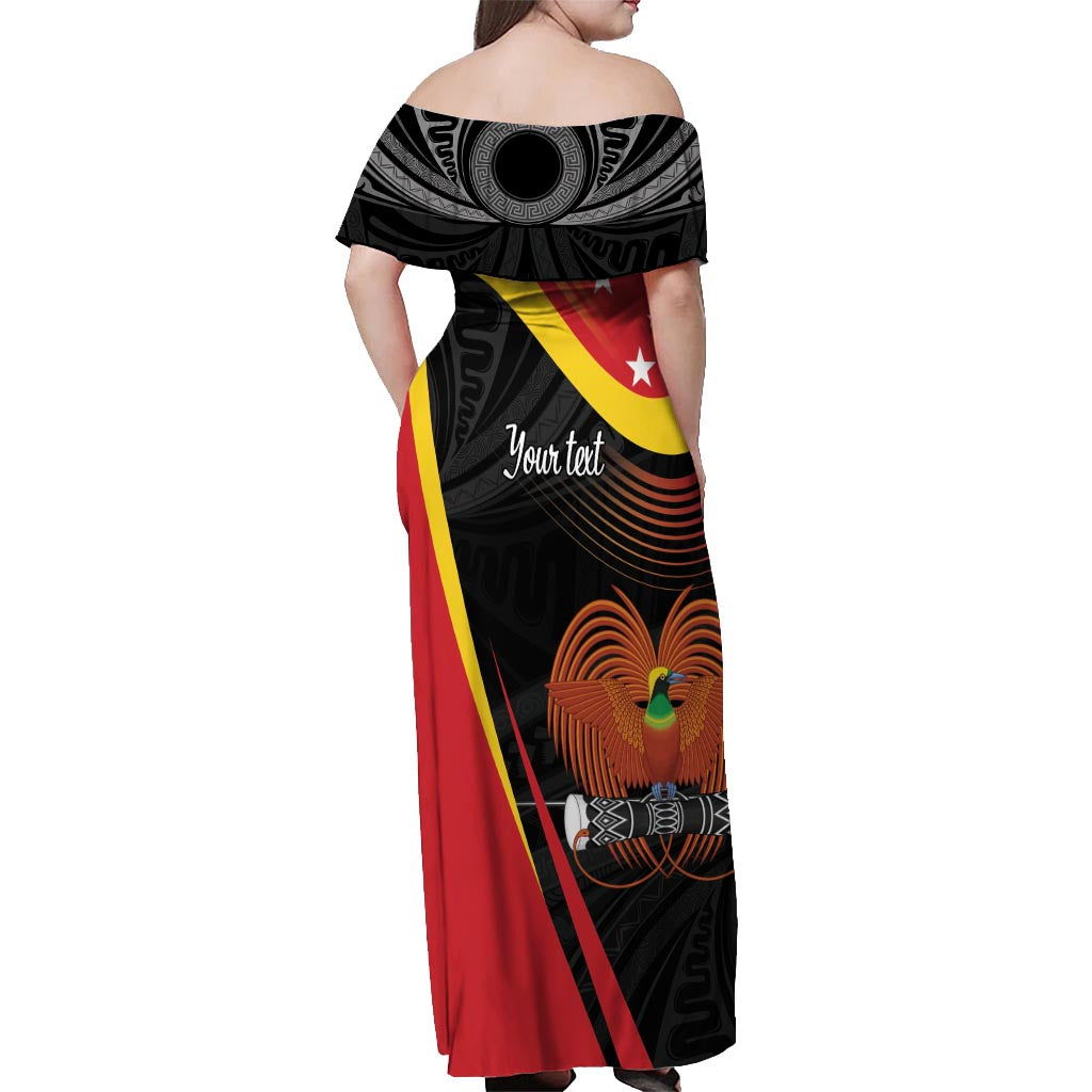 Personalised Papua Niugini Tok Pisin Wik Off Shoulder Maxi Dress LT9 - Polynesian Pride