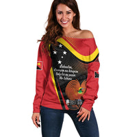 Personalised Papua Niugini Tok Pisin Wik Off Shoulder Sweater