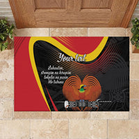 Personalised Papua Niugini Tok Pisin Wik Rubber Doormat LT9 Red - Polynesian Pride