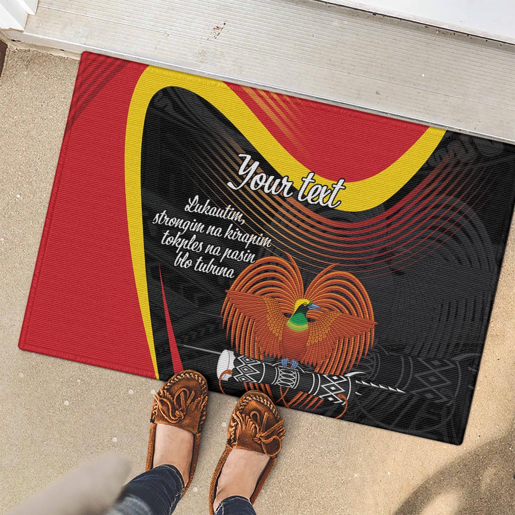 Personalised Papua Niugini Tok Pisin Wik Rubber Doormat LT9 - Polynesian Pride
