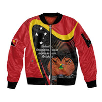 Personalised Papua Niugini Tok Pisin Wik Sleeve Zip Bomber Jacket LT9 Unisex Red - Polynesian Pride