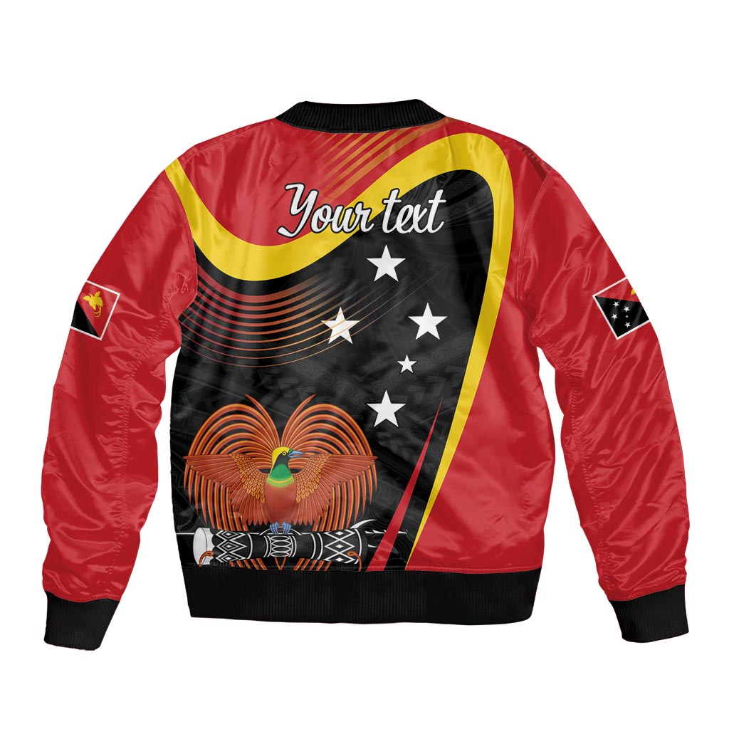 Personalised Papua Niugini Tok Pisin Wik Sleeve Zip Bomber Jacket LT9 - Polynesian Pride