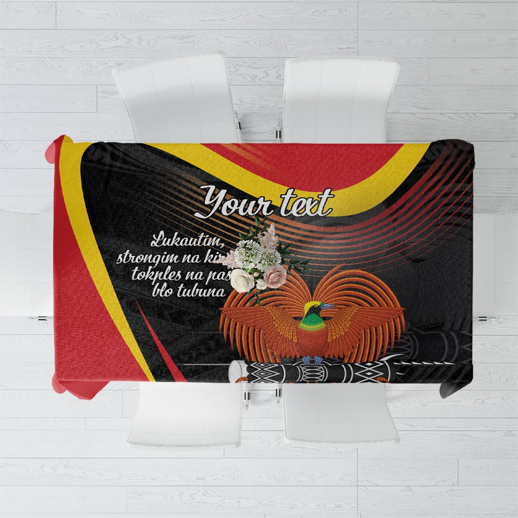 Personalised Papua Niugini Tok Pisin Wik Tablecloth LT9 Red - Polynesian Pride