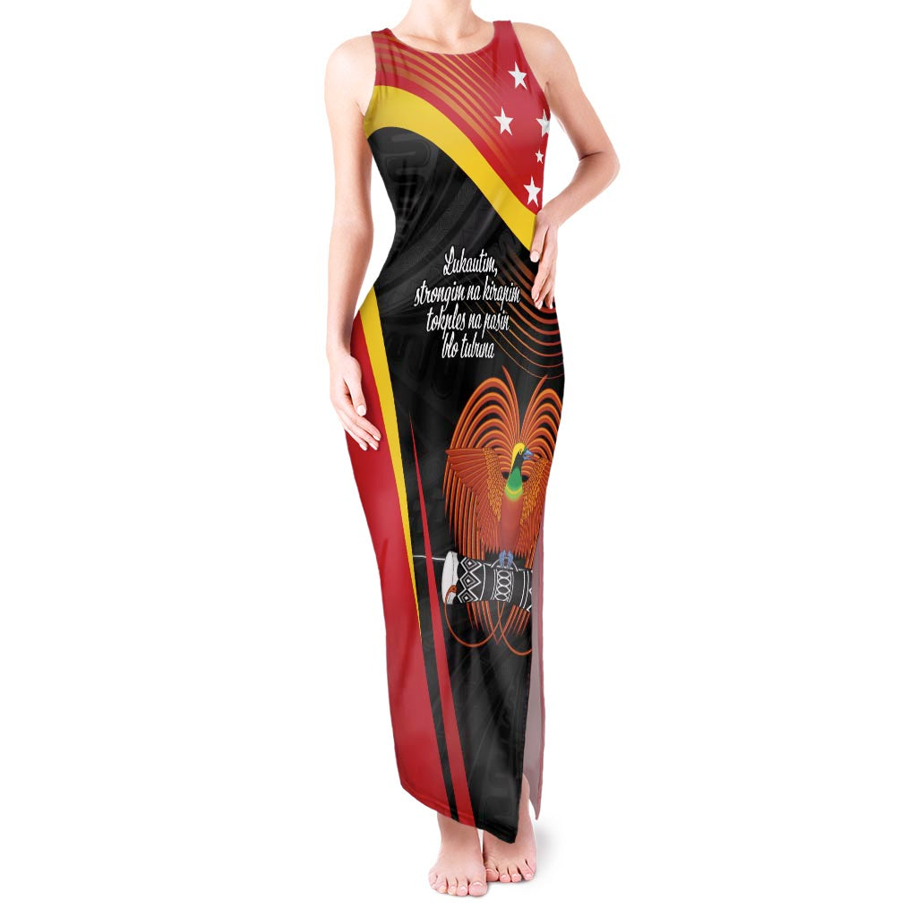 Personalised Papua Niugini Tok Pisin Wik Tank Maxi Dress LT9 Women Red - Polynesian Pride