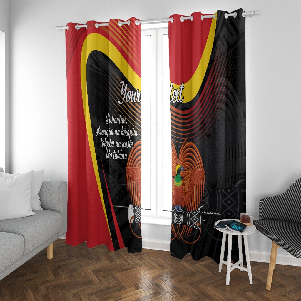 Personalised Papua Niugini Tok Pisin Wik Window Curtain LT9 With Grommets Red - Polynesian Pride